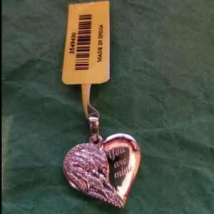 Diamond Accent You Are Mine Heart Pendant Platinum Over Sterling Silver …